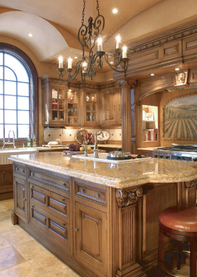 modern kitchen with cabinets, appliances, and a countertop